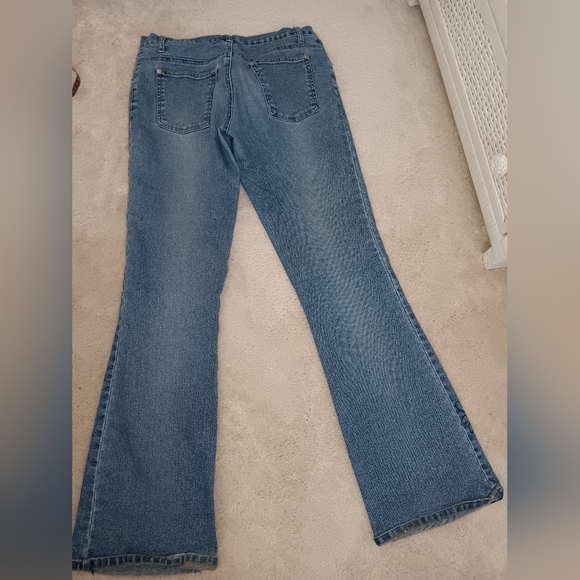 Forever 21~Retro 70's Wide Leg Bohemian Denim Jeans Low Rise - Picture 10 of 16